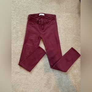 Maroon Abercrombie kids skinny jeans